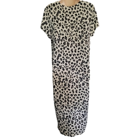 Time and Tru Leopard Brown Print Bodycon Maternity Dress Size Women Maternity L - Picture 4 of 12